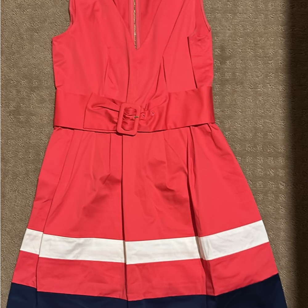 Kate Spade Pink and Navy Belted Kids Dress